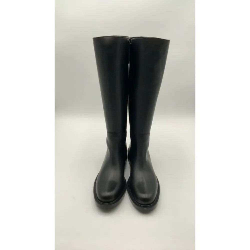 Quince Italian Leather Riding Boots Black Shoes 9 - Picture 8 of 10